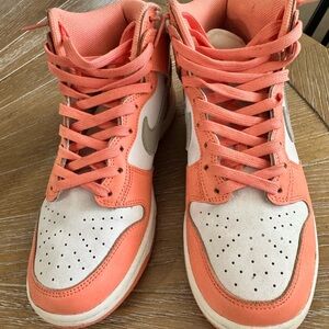 Nike salmon and White High-Top Sneakers